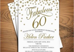 60 and Fabulous Birthday Invitations 60th Birthday Invitation Any Age Sixty Fabulous White