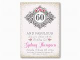 60 and Fabulous Birthday Invitations 60th Birthday Invitations 60 and Fabulous Elegant Birthday