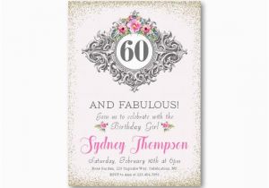 60 and Fabulous Birthday Invitations 60th Birthday Invitations 60 and Fabulous Elegant Birthday