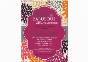 60 and Fabulous Birthday Invitations Fall 60th Birthday Invitation Sixty Fabulous by Purplechicklet