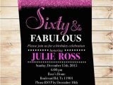 60 and Fabulous Birthday Invitations Glitter Glam Sixty and Fabulous Birthday Party Invitations