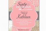 60 and Fabulous Birthday Invitations Pink 60th Birthday Invitation Sixty and Fabulous by