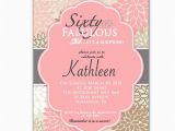 60 and Fabulous Birthday Invitations Pink 60th Birthday Invitation Sixty and Fabulous by