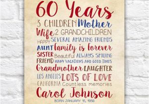 60 Birthday Gift Ideas for Her Birthday Gift for Mom 60th Birthday 60 Years Old Gift for