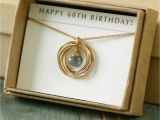 60 Birthday Gifts for Her 60th Birthday Gift for Her Aquamarine Necklace for Mom Gift