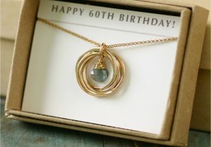 60 Birthday Gifts for Her 60th Birthday Gift for Her Aquamarine Necklace for Mom Gift
