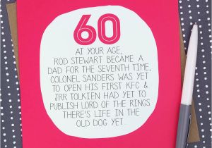 60 Birthday Ideas for Him by Your Age Funny 60th Birthday Card by Paper Plane