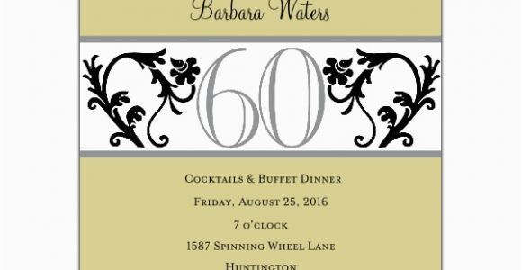 60 Birthday Invitation Wording Elegant Vine Chartreuse 60th Birthday Invitations Paperstyle