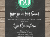 60 Birthday Invitations Templates Chalkboard 60th Birthday Invitations Template Editable