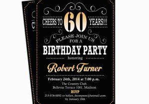 60 Birthday Invites 60th Birthday Invitation Cheers to 60 Years Any Age Gold