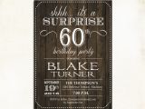 60 Birthday Invites Surprise 60th Birthday Invitation Any Age Rustic Invite