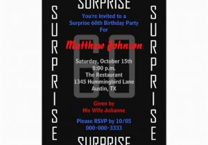 60 Surprise Birthday Invitations Surprise 60th Birthday Party Invitation 60 Zazzle