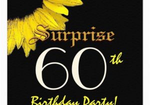 60 Surprise Birthday Invitations Surprise 60th Birthday Party Yellow Sunflower Custom