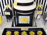 60th Birthday Decorations Black and White Kara 39 S Party Ideas Black White Yellow 60th Birthday