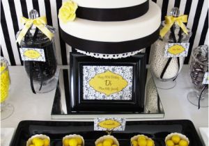 60th Birthday Decorations Black and White Kara 39 S Party Ideas Black White Yellow 60th Birthday