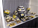 60th Birthday Decorations Black and White Kara 39 S Party Ideas Black White Yellow 60th Birthday