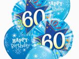 60th Birthday Flowers and Balloons Blue 60th Birthday Balloon Bouquet Party Fever