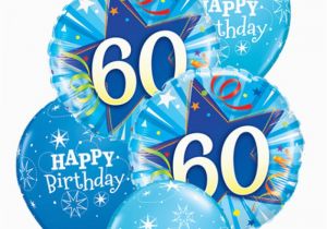60th Birthday Flowers and Balloons Blue 60th Birthday Balloon Bouquet Party Fever