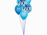 60th Birthday Flowers and Balloons Blue 60th Birthday Balloon Bouquet Party Fever