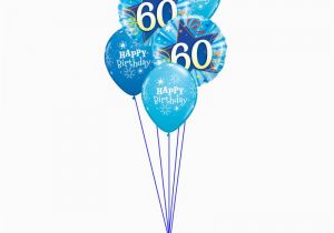 60th Birthday Flowers and Balloons Blue 60th Birthday Balloon Bouquet Party Fever