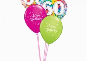 60th Birthday Flowers and Balloons Confetti 60th Birthday Balloon Bouquet Party Fever