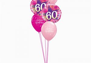 60th Birthday Flowers and Balloons Pink 60th Birthday Balloon Bouquet Party Fever