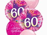 60th Birthday Flowers and Balloons Pink 60th Birthday Balloon Bouquet Party Fever