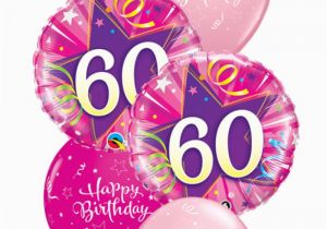 60th Birthday Flowers and Balloons Pink 60th Birthday Balloon Bouquet Party Fever