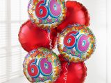 60th Birthday Flowers and Balloons Uk Gift Delivery 60th Birthday Balloon Bouquet isle Of