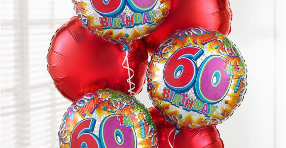 60th Birthday Flowers and Balloons Uk Gift Delivery 60th Birthday Balloon Bouquet isle Of