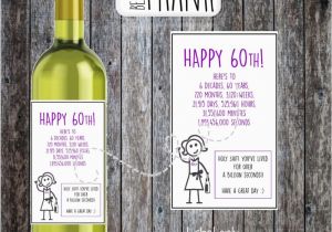 60th Birthday Gifts for Him Ebay Funny Alternative Sarcastic Wine Label 60th Birthday