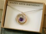 60th Birthday Gifts for Him Etsy 60th Birthday Gift for Her Amethyst Necklace for Women