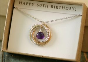 60th Birthday Gifts for Him Etsy 60th Birthday Gift for Her Amethyst Necklace for Women