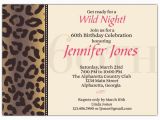 60th Birthday Invitation Wording Samples Cheetah 60th Birthday Invitations Paperstyle