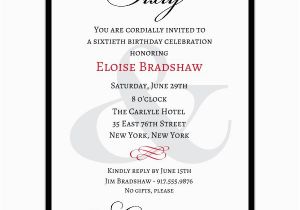 60th Birthday Invitation Wording Samples Classic 60th Birthday Milestone Invitations Paperstyle