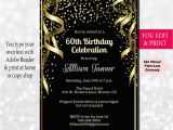 60th Birthday Invitations for Her 60th Birthday Invitation 60th Birthday Party Invitation 60th