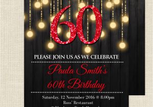 60th Birthday Invitations for Her Red 60th Birthday Invitations 60th Birthday Invitations for