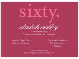 60th Birthday Invitations for Her Sixty Pink 60th Birthday Invitations Paperstyle