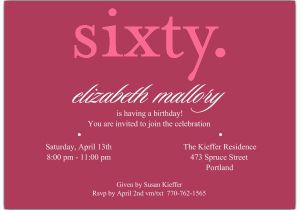 60th Birthday Invitations for Her Sixty Pink 60th Birthday Invitations Paperstyle