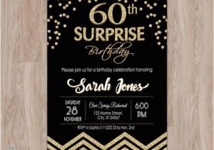 60th Birthday Invitations for Her Surprise 60th Birthday Invitations 60th Surprise Birthday