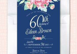 60th Birthday Invitations for Mom 60th Birthday Invitation for Women Printable Mom 39 S