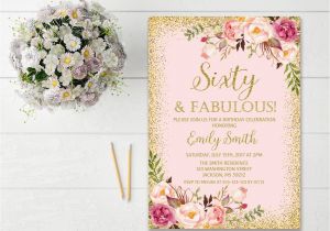 60th Birthday Invitations for Women 60th Birthday Invitation Any Age Women Birthday Invitation