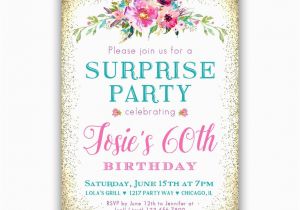 60th Birthday Invitations for Women Surprise 60th Birthday Invitation Women 39 S Surprise Party