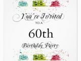 60th Birthday Invitations Uk Personalised 60th Birthday Party Invitations 13 Cm X 13 Cm