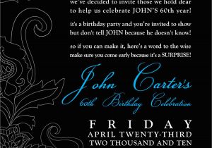 60th Birthday Invite Wording Black and White Party Invitations Party Invitations