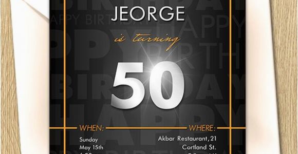 60th Birthday Party Invitations for Him 50th Dad Birthday Party Invitation Daddy 21st 40th 60th