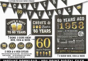 60th Birthday Party Invitations for Him 60th Birthday Party Decorations 60th Birthday Party for