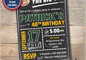 60th Birthday Party Invitations for Him Mens Birthday Invitation Football Party Invite 40th