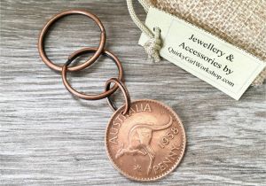 60th Birthday Presents Male Australia 1958 Australian Kangaroo Coin Key Chain 60th Birthday