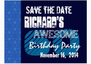 60th Birthday Save the Date Cards 60th Birthday Save the Date Blue Pattern Zazzle